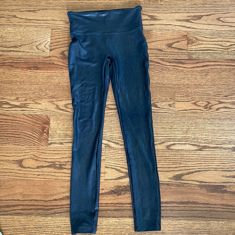 Spank faux leather leggings